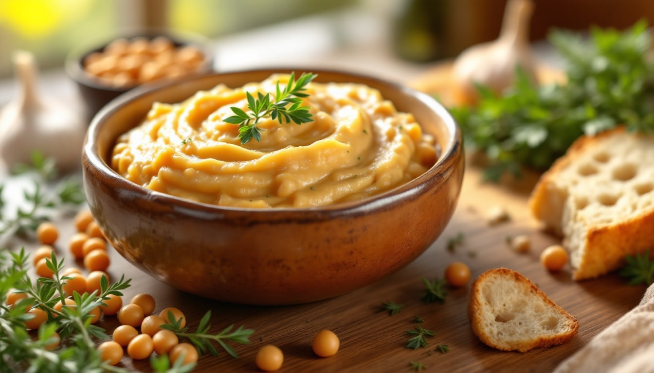 découvrez la recette traditionnelle de la poichichade, une délicieuse purée de pois chiches typique du sud de la france, idéale pour l'apéro ou en accompagnement.