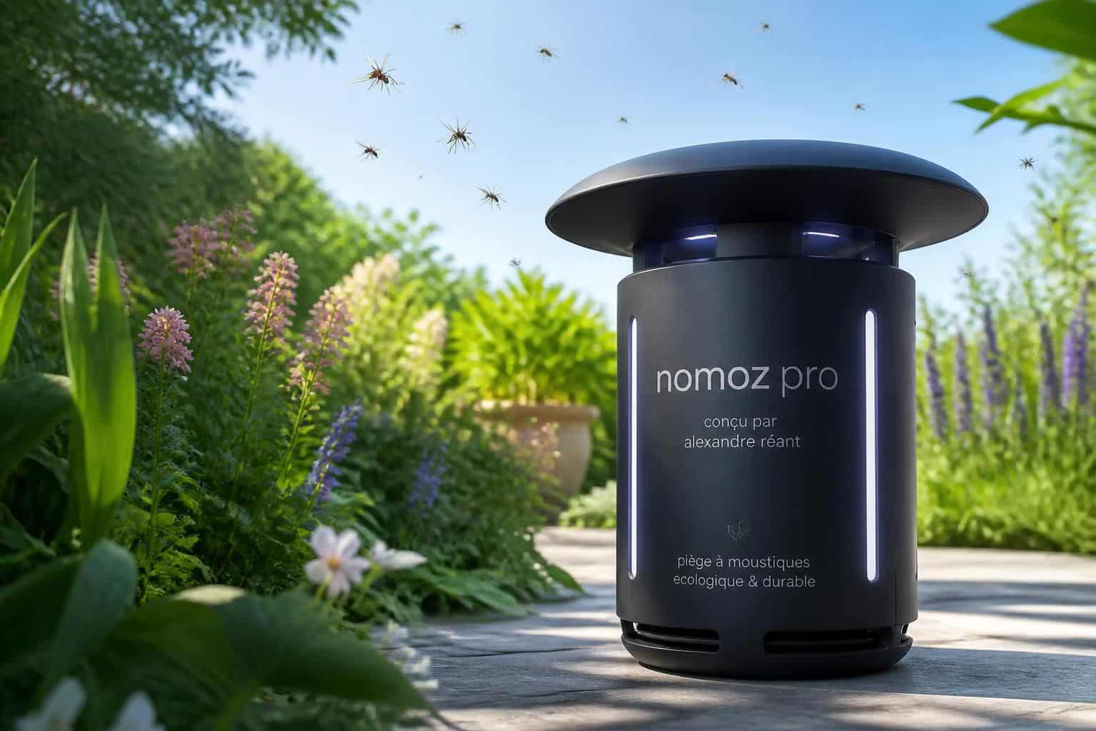 découvrez le piège à moustique nomoz pro d'alexandre réant, alliant efficacité et innovation écologique pour un extérieur sans moustiques.